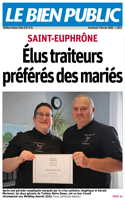 Article du Bien Public Traiteur Notre Dame, gagnant Wedding Awards 2022 Mariages.net